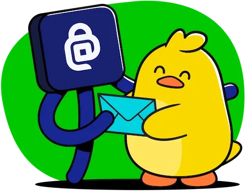 Ente's ducky receiving mail from addy