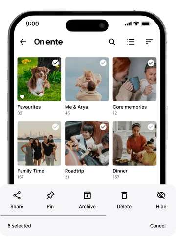 Bulk actions for albums on Ente Photos
