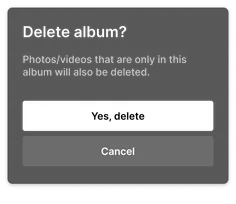 Prompt when deleting album