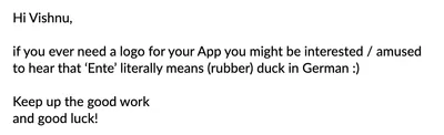 Email from an internet stranger