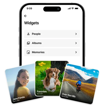 Powerful homescreen widgets on Ente Photos
