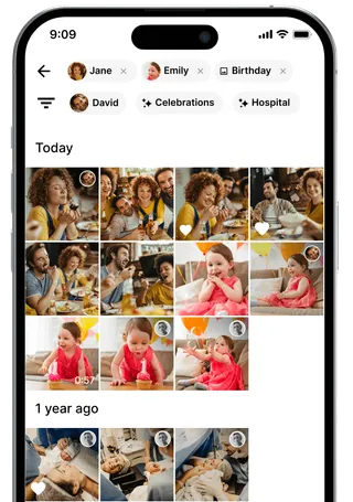 Searching shared photos on Ente