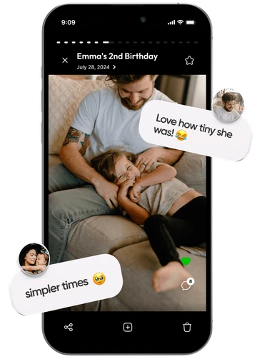 Comment and react to shared memories on Ente Photos