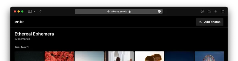 Add photos without Ente account