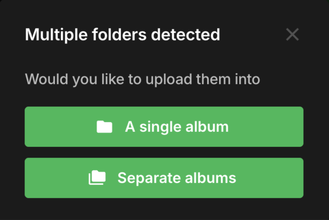 Select ZIP workflow in the Ente desktop app