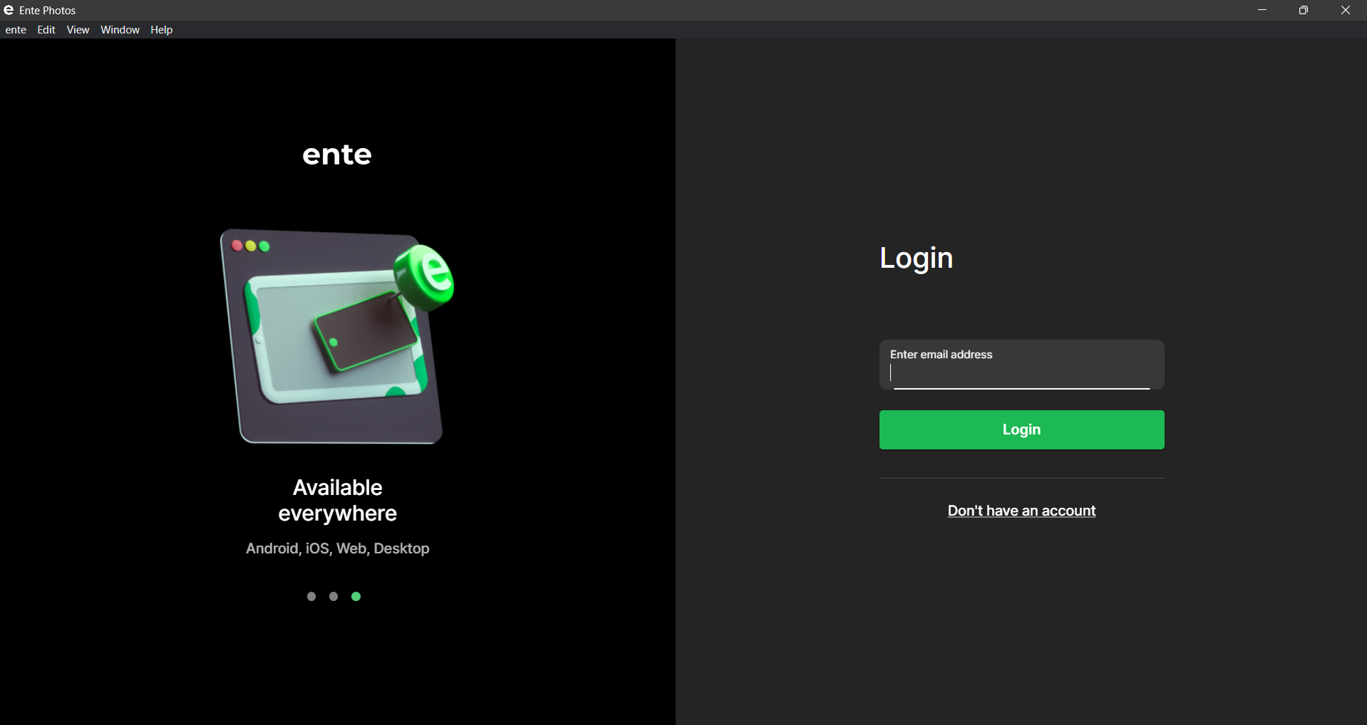 Ente - Sign in to export data