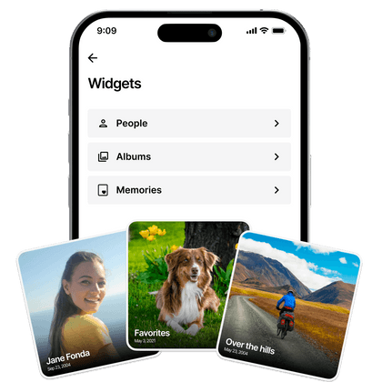 Powerful homescreen widgets on Ente Photos